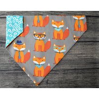 Vatertag- Hundehalstuch-Over The Collar- Smarty Fox - Flanell Woods Trees Friendly Pumpkin Spice von 2PawfectFriends