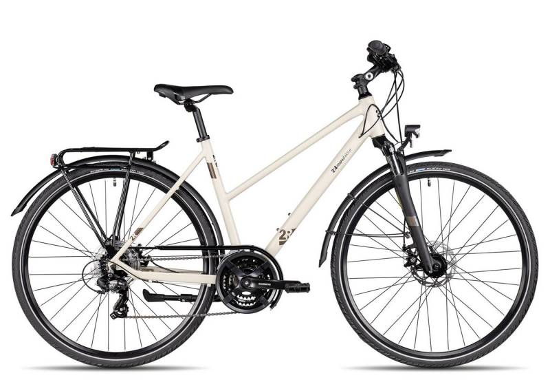 2R Manufaktur Trekkingrad TRS GO Trapez, 21 Gang Shimano Tourney RD-TY300-7 Schaltwerk, Kettenschaltung, Shimano Tourney Kettenschaltung weiß von 2R Manufaktur