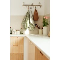 2Er Set Designer Leinen Geschirrtücher Olivgrün Jacquard Küchentextilien Moderne Rustikale Küche Styling Doppelseitig Elegante Handtuch Dekor von 2Stvory