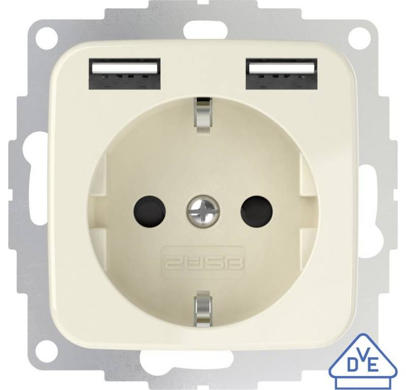 2USB Steckdose 2USB 2U-449399 Unterputz-Steckdose mit USB Creme-Weiß von 2USB