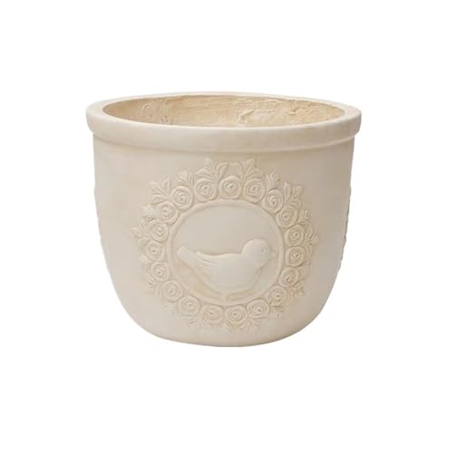 2WFYJNITP Dekorativ Bodenstehender Pflanzkübel for drinnen und draußen mit Relief-Skulptur-Muster für Zimmerpflanzen von 2WFYJNITP