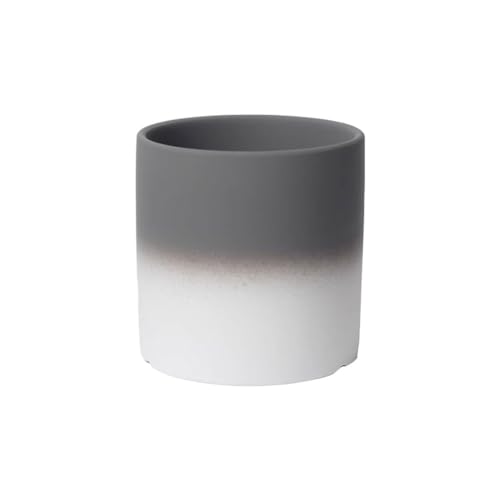 2WFYJNITP Dekorativ Indoor Outdoor Farbverlauf Blumentopf Zylindrischer Desktop Keramik Pflanzer für Zimmerpflanzen(Grigio) von 2WFYJNITP