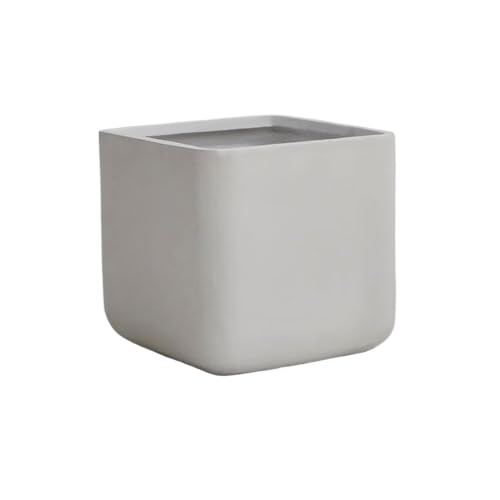 2WFYJNITP Dekorativ Quadratischer Blumentopf for drinnen und draußen, Pflanzgefäß aus Magnesiumton mit Drainagelöchern für Zimmerpflanzen von 2WFYJNITP