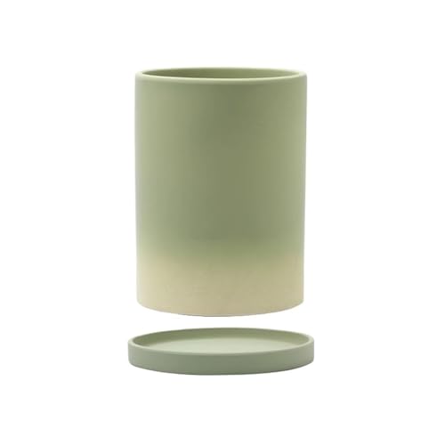 2WFYJNITP Dekorativ Zylindrischer Blumentopf mit Farbverlauf for den Innenbereich, Ablaufloch und Tablett für Zimmerpflanzen von 2WFYJNITP