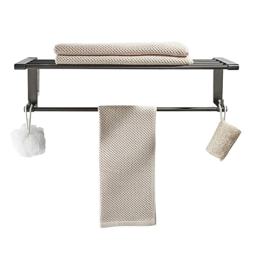 2WFYJNITP Küche 24-Zoll-Handtuchhalter, Handtuchregal mit Haken, rostfreie Handtuchaufbewahrung, Wandhalterung for Badezimmer für Duschgel von 2WFYJNITP