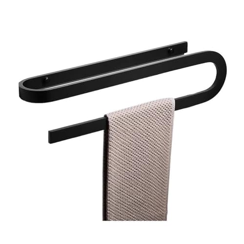 2WFYJNITP Küche Badetuchhalter, kreativer minimalistischer Handtuchhalter, verdickter Handtuchhalter aus Aluminium ohne Bohren zur Wandmontage für Duschgel(Schwarz) von 2WFYJNITP
