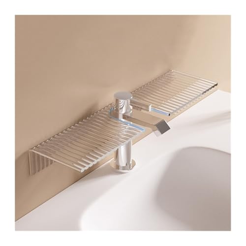 2WFYJNITP Küche Badezimmerregal-Organizer über dem Wasserhahn, transparentes gewelltes Acryl-Waschbeckenregal, U-förmiger Regal-Organizer ohne Bohren über dem Waschbecken für Duschgel(S) von 2WFYJNITP
