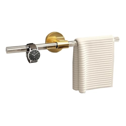 2WFYJNITP Küche Handtuchhalter aus Acryl zur Wandmontage, Moderne Luxus-Handtuchstange mit einzelner runder Basis, Handtuchstange ohne Bohren for Badezimmer, Küche, Balkon für Duschgel(Gold,40cm) von 2WFYJNITP