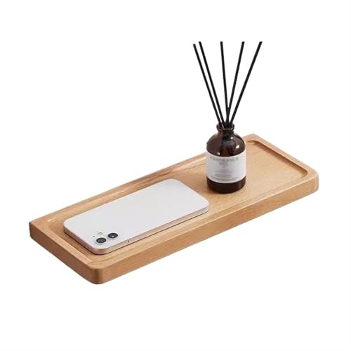 2WFYJNITP Küche Schwebendes Holzregal mit konkaver Form, Buchenholzregal ohne Bohren zur Wandaufbewahrung, an der Wand montiertes Holzregal for Küche, Bad, Wohnzimmer für Duschgel(Schwarz,40cm) von 2WFYJNITP