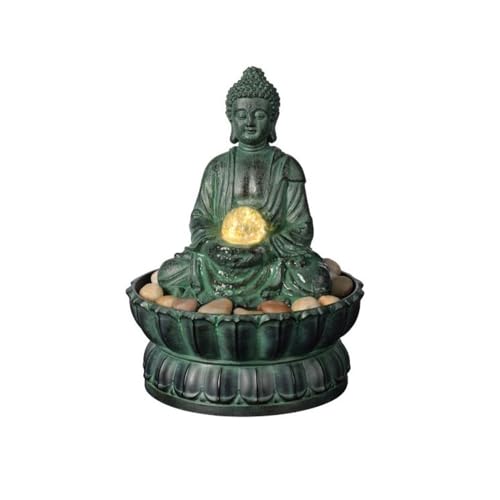 Entspannender Tischbrunnen mit kreativer rotierender Kugel, kreisförmiger Wasserbrunnen, Luftbefeuchtung für Wohnzimmer, einfache Buddha Ornament und fließendes Wasser klein Entspannender Tischbrunnen mit kreativer rotierender Kugel, kreisförmiger Wasserbrunnen, Luftbefeuchtung für Wohnzimmer, einfache Buddha Ornament und fließendes Wasser klein von 2WFYJNITP