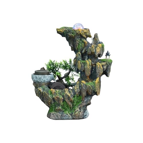 Entspannender Wasserfall mit Felsen, Pflanzen, Tischbrunnen, Schreibtischdekoration, Heimbüro klein Entspannender Wasserfall mit Felsen, Pflanzen, Tischbrunnen, Schreibtischdekoration, Heimbüro klein von 2WFYJNITP