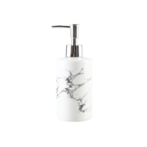 Nachfüllbarer 360ML Einfache handgefertigte Spenderflasche aus Keramik mit Kunstmarmorstruktur, Lotionflasche for Pressen, Flasche for Pressen für Flüssigseife Nachfüllbarer 360ML Einfache handgefertigte Spenderflasche aus Keramik mit Kunstmarmorstruktur, Lotionflasche for Pressen, Flasche for Pressen für Flüssigseife von 2WFYJNITP
