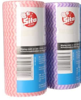 2 Rollen Wischfixtuch perforiert in 50 Wischtücher à 35 x 18 cm, farbig Sortiert (50 Stück pro Rolle) , Nicht kratzend, saugstark Reinigungstücher, Putztücher von 2er Set
