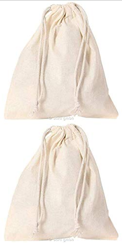 2er Set Baumwollbeutel mit Kordelzug 20 cm x15 cm, Stoffbeutel Aufbewahrung Tasche, Beutel zum Bemalen und Bastel von Bartl … 2er Set Baumwollbeutel mit Kordelzug 20 cm x15 cm, Stoffbeutel Aufbewahrung Tasche, Beutel zum Bemalen und Bastel von Bartl … von 2er Set