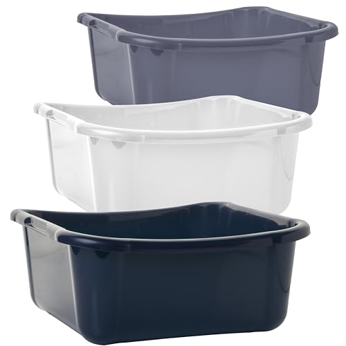2friends 3er Set Schüssel quadratisch, Robuste Kunststoff Schüsseln in Dunkelblau, Weiß und Grau, Stapelbar, Leicht zu Reinigen, Ideal für Haushalt & Küche 2friends 3er Set Schüssel quadratisch, Robuste Kunststoff Schüsseln in Dunkelblau, Weiß und Grau, Stapelbar, Leicht zu Reinigen, Ideal für Haushalt & Küche von 2friends