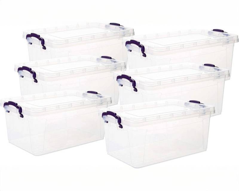 Centi Aufbewahrungsbox SOFIA Aufbewahrungsboxen mit Deckel 22 Liter (6er-Set), mit Clipverschlüssen Centi Aufbewahrungsbox SOFIA Aufbewahrungsboxen mit Deckel 22 Liter (6er-Set), mit Clipverschlüssen von Centi