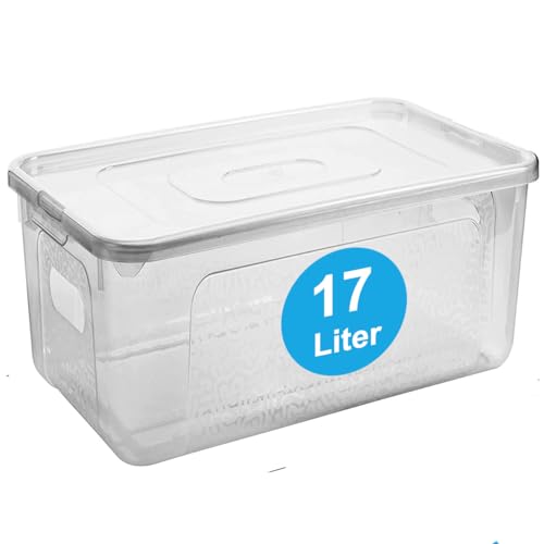 2friends Aufbewahrungsbox mit Deckel – 17 Liter Plastikbox mit Deckel, Robuste Kunststoff-Box für Boxen Aufbewahrung, Kisten Aufbewahrung mit Deckel – Platzsparende + Stabile Lösung, Made in EU von 2friends
