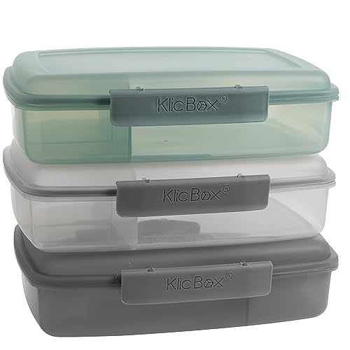 Brotdose Kinder mit Fächern 3er Set, BPA Frei Lunchbox für Kinder + Erwachsene, Brotdose mit Fächern und stabile Clickverschluss, effektive Silicondichtung, Lebensmittelecht, Mikrowellengeeignet von 2friends