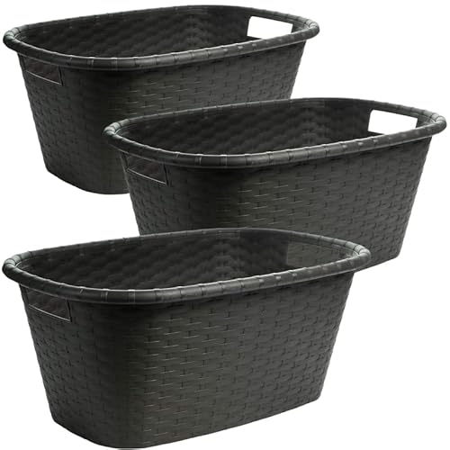 Stylish & Smart: 3er Set Ergonomische Wäschewanne 60x40x25cm, 35 Liter in Flechtoptik! Stylish & Smart: 3er Set Ergonomische Wäschewanne 60x40x25cm, 35 Liter in Flechtoptik! von 2friends
