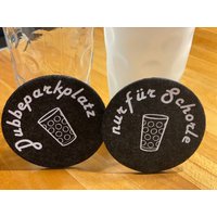 2 Untersetzer Für Gläser Aus Filz, Dubbeparkplatz, Nur Schorle von 2kOnlineversand