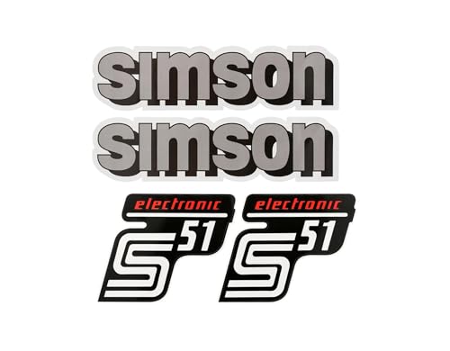 Dekorsatz GRAU WEISS Simson S51 Electronic Aufkleber Set Dekor Premium DDR von 2taktshop
