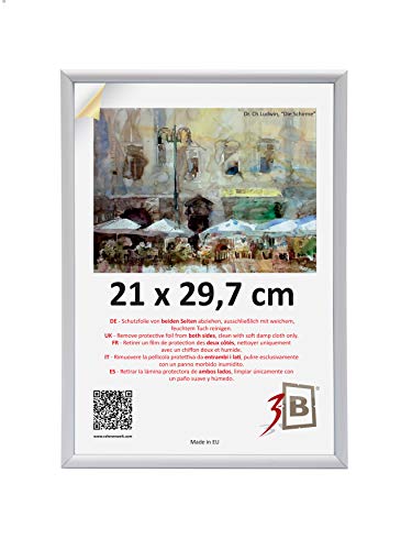 3-B Bilderrahmen FOTO - 21x29,7 cm (A4) - weiß - Fotorahmen, Kunststoffrahmen mit Acrylglas. von 3-B
