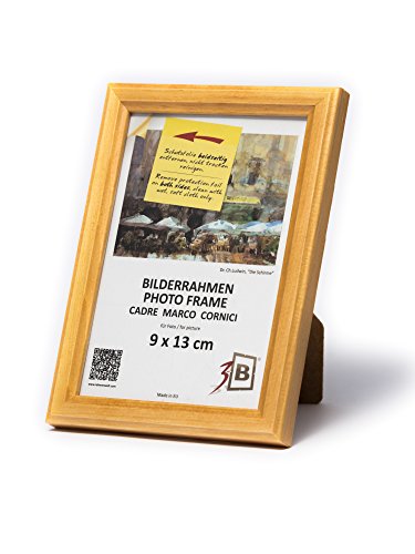 3-B Bilderrahmen JENA - Natur - 9x13 cm - Holzrahmen, Fotorahmen, Portraitrahmen mit Acrylglas von 3-B