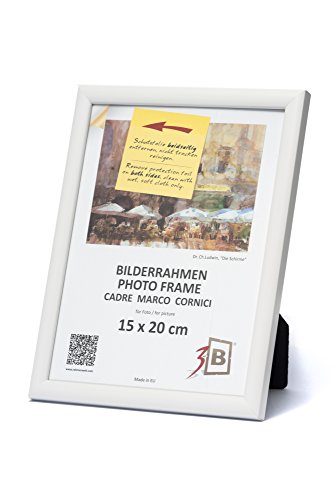 3-B Bilderrahmen ULM 15x20 cm - weiß - Holzrahmen, Fotorahmen, Portraitrahmen mit Acrylglas von 3-B