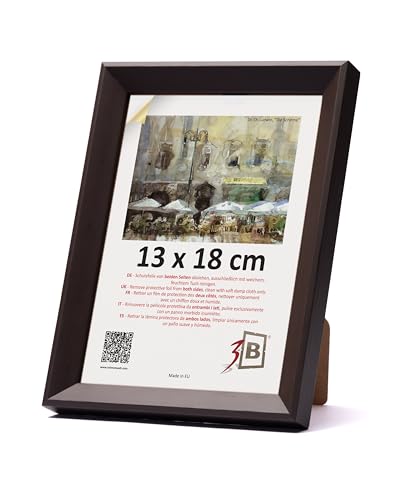 3-B Bilderrahmen VIK - Moka - 13x18 - Holzrahmen, Fotorahmen, Portraitrahmen mit Acrylglas 3-B Bilderrahmen VIK - Moka - 13x18 - Holzrahmen, Fotorahmen, Portraitrahmen mit Acrylglas von 3-B