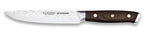 3 Claveles Kimura Professionelles Küchenmesser, sehr leicht, Küchenmesser, sehr robust, Silber und Schwarz, 13 cm - 5 cm Klinge von 3 Claveles