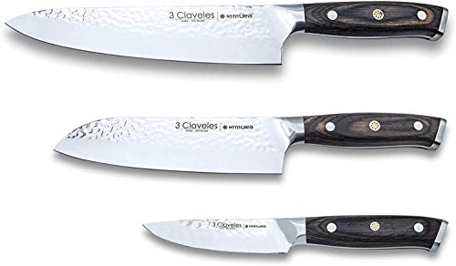 3 Claveles Kimura Profi Küchenmesser Küchenmesser Küchenmesser Edelstahl Utensilien Set 3 Messer KIMURA von 3 Claveles