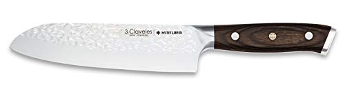 3 Claveles Kimura Santokumesser Küchenmesser Mehrzweckmesser Küchenmesser Original Küchenhelfer für asiatische Küche Fleisch, Fisch und Gemüse 17,5cm 7" Klinge von 3 Claveles