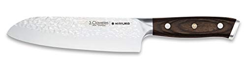 3 Claveles Kimura Santoku-Messer, Mehrzweckmesser, Originalzubehör für die asiatische Küche, zum Schneiden von Fleisch, Fisch und Gemüse, 17,5 cm, Klinge 17,5 cm von 3 Claveles
