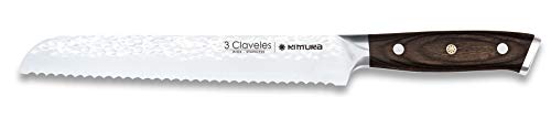 3 Claveles Professionelle Brotmesser 19cm große langlebige Brotschneidemaschine, sauberes Schneiden in der Küche, Pakka Holzgriff, Heavy Duty von 3 Claveles