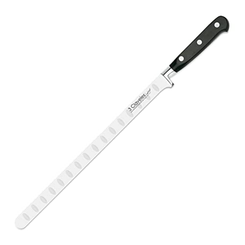 CUCHILLO JAMONERO-SALMON ALVEOLADO FORJADO FORGE 30 cm - 12" E 3C von 3 Claveles