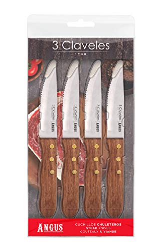 SET 4 CUCHILLOS CHULETEROS ANGUS 12 cm- 4.5" E 3C von 3 Claveles