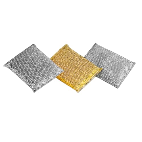3 PAGEN® 3er-Set Topfschwämme aus Metall – garantiert Kratzerfrei – langlebig und rostfrei sowie geruchsneutral – effektive Reinigungskraft – 3er-Set von 3 PAGEN
