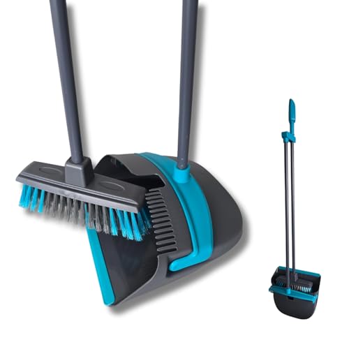 3 PAGEN® Besen und Kehrschaufel Set mit langem Stiel, Standbesen mit Kehrschaufel für die Bodenreinigung, leichtes Kehr-Set mit langem Griff für den Innen- und Außenbereich, Länge 93 cm von 3 PAGEN