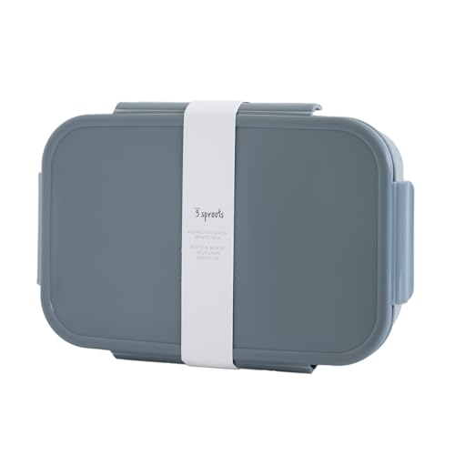 3 Sprouts - Bento Box für Kinder – Brotdose mit Fächern, Lunchbox für Schule und Kindergarten - Box aus recyceltem Kunststoff für Kinder - Blau von 3 Sprouts