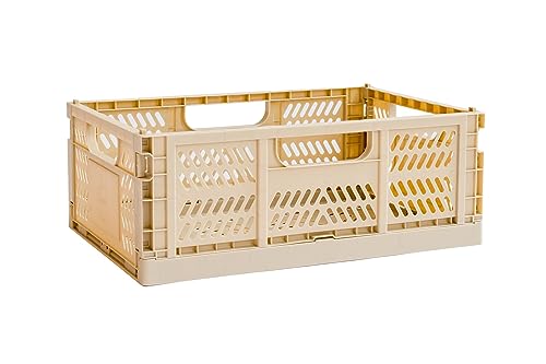 3 Sprouts - Klappboxen Faltbar Stabil - Große, Stapelbare und Robuste Aufbewahrungslösung für Zuhause und Auto - Sand von 3 Sprouts