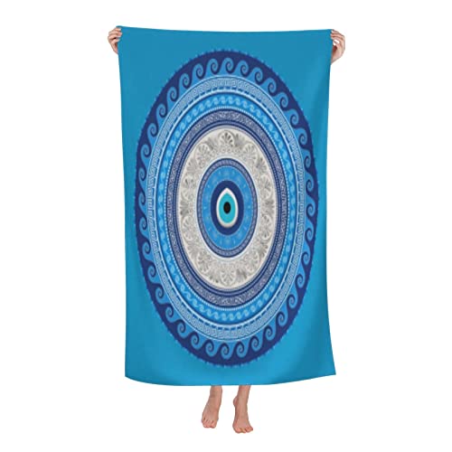 321 Badehandtuch Türkisches Evil Eye Mandala Griechisch Strandtuch One Size Schwimmhandtücher Schnelltrocknend Handtuch 80X130cm Für Yoga, Sport, Reisen von 321