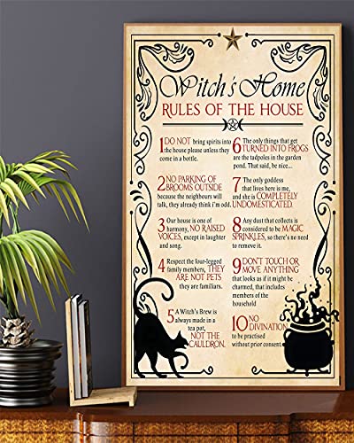 Türschild Witch'Sfinal Rules Of The House Metall Schilder Personalisierte Wandschild Für Geschenke Haus Bar,20X30Cm von 321