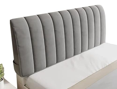 Bettkopfabdeckung Verdicken Gesteppt Kopfteilbezug Protektor Einfarbiges Design Bett Kopfteil Bezug 150/180 cm Grau, Dehnbar, Waschbar, Abnehmbar, Für Schlafzimmer (Color : A, Size : 120cm) von 3265412