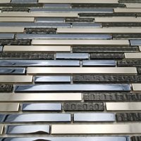 Hst04 1Qm Edelstahl Mosaikfliesen Streifen Und Glasstreifen Silber Hst04, Sliver von 33DIYHobbys