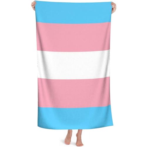 351 Strandtuch Transgender-Pride-Flagge 80X130Cm Badetuch Sandfreie Duschtuch Tragbares Velours Badetuch Für Sauna Badezimmer Yoga von 351