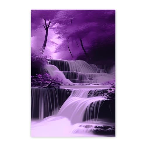 351 Blechschild Lila Wasserfall 20X30Cm Deko Hängeschild Metall Wandposter Lustiges Metallschild Für Garten Garage Badezimmer von 351
