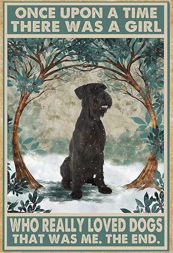 Blechschild Riesenschnauzer Rose Ein Mädchen, Das Hunde Wirklich Liebte 20X30Cm Deko Blechschild Retro Wandposter Vintage-Dekoration Zinnschild Für Pub Küche Garage von 351