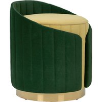 360 Living Hocker Corvin 100 curry grün Samtoptik H/D: ca. 45x40 cm von 360 Living