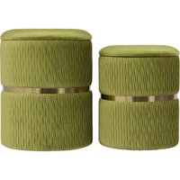 360 Living Hocker Milas 100 2er-Set Pistazie H/D: ca. 44x36 cm von 360 Living