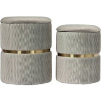 360 Living Hocker Milas 100 2er-Set grau H/D: ca. 44x36 cm von 360 Living